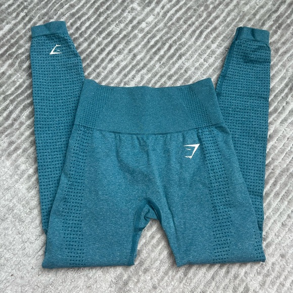Gymshark Vital Seamless 2.0 Leggings in Tahoe Teal Marl - Size XS - Picture 4 of 7